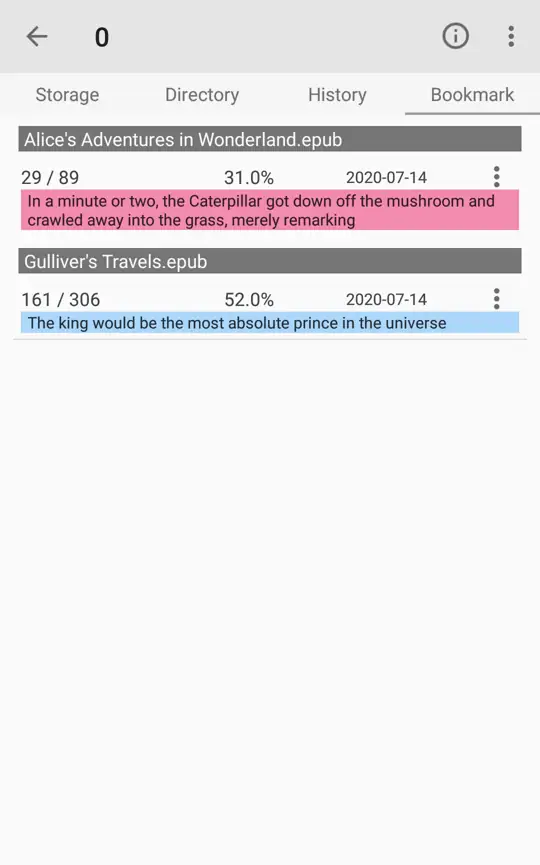 TextClip bookmark and history
